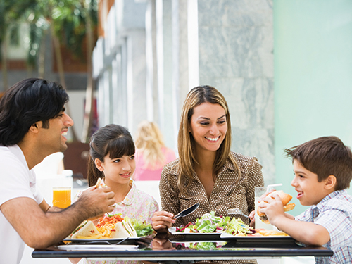 Photo: Family at lunch.