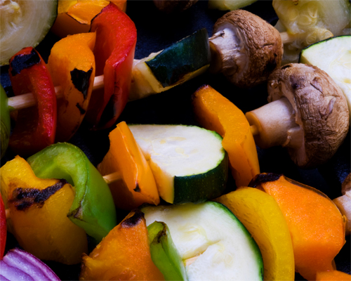 Photo: vegetables on a stick.