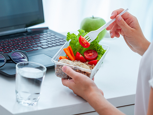 Photo: Healthy lunch at work.