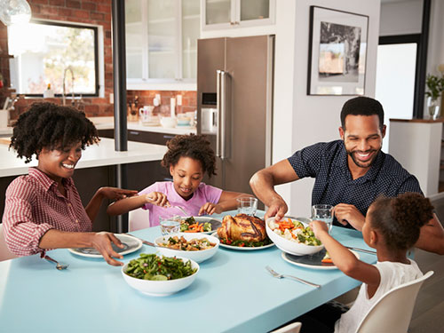Photo: family dinner table.