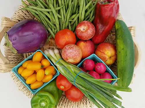 Photo: Assorted fruit, vegetables, produce.