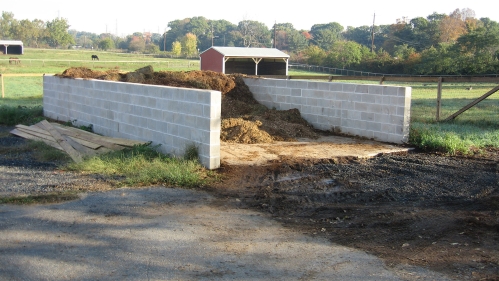 Manure Storage Pad for horse manure on the Rutgers University Ryders Lane Horse Farm.