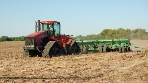 Tractor in field
