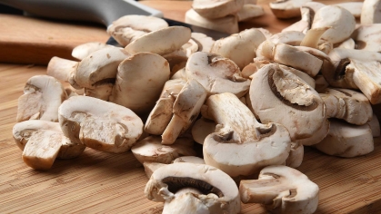 Sliced mushrooms