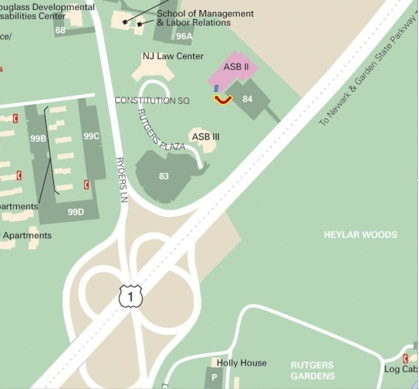 Map to ASB2, Rutgers University