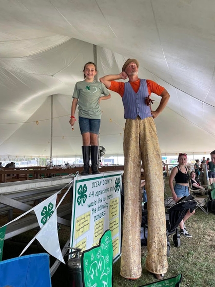 4-H Member with Stiltman at Ocean County Fair 